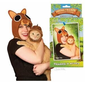 New Halloween Squirrel & Acorn Human & Cat Kitten Costume Cosplay Autumn Gift